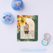 バジェットサンフラワーズパンパスグラスグリーン結婚BOHs チラシ (シングル)