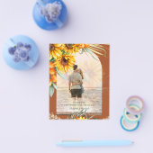 バジェットサンフラワーズパンパスグラステラコッタ結婚ズ チラシ (シングル)