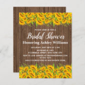 バジェットサンフラワーズブライダルシャワー招待状ウッド (正面/裏面)