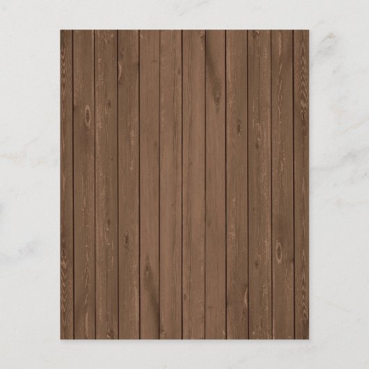 バジェットサンフラワーズブライダルシャワー招待状ウッド (裏面)