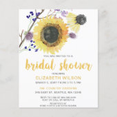 バジェットサンフラワーズブライダルシャワー招待 (正面)