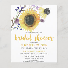 バジェットサンフラワーズブライダルシャワー招待