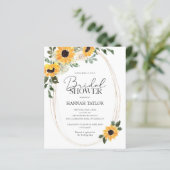 バジェットサンフラワーズユーカリブライダルシャワー招待状 (スタンド正面)