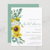 バジェットサンフラワーズユーカリプタススクリプトブライダルシャワー (正面/裏面)