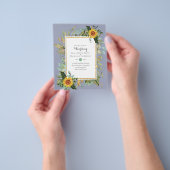 バジェットサンフラワーズユーカリ結婚グリーン チラシ (手)