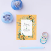 バジェットサンフラワーズユーカリ結婚グリーン チラシ (シングル)