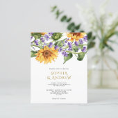 バジェットサンフラワーズ&ラベンダー結婚式招待状 (スタンド正面)