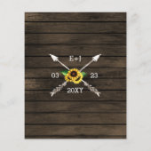 バジェットサンフラワーズ〔雄ジカの〕枝角シック結婚式招待状 (裏面)