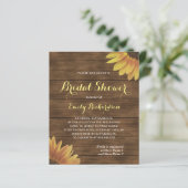 バジェットサンフラワーバーンウッド素朴ブライダルシャワー (スタンド正面)