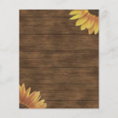 バジェットサンフラワーバーンウッド素朴ブライダルシャワー (裏面)