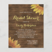 バジェットサンフラワーバーンウッド素朴ブライダルシャワー (正面)