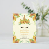 バジェットサンフラワーフローラユニコーンイエロー招待状 (スタンド正面)