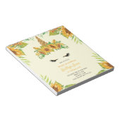 バジェットサンフラワーフローラユニコーンイエロー招待状 ノートパッド (アングル)