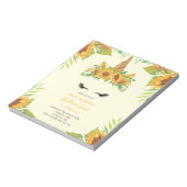 バジェットサンフラワーフローラユニコーンイエロー招待状 ノートパッド (回転)