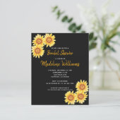 バジェットサンフラワーブライダルシャワー招待ブラック (スタンド正面)