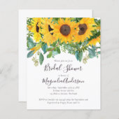 バジェットサンフラワーブライダルシャワー招待状 (正面/裏面)