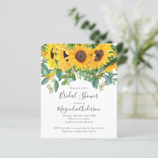 バジェットサンフラワーブライダルシャワー招待状 (スタンド正面)