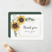 バジェットサンフラワーユーカリプタスフローラありがとう ノートカード (正面/裏面インサイチュ)