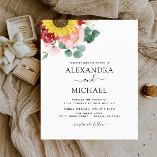 バジェットサンフラワーユーカリプトゥスカントリーウェディング