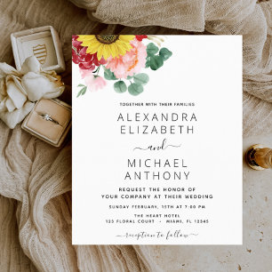 バジェットサンフラワーユーカリプトゥスカントリーウェディング