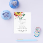 バジェットサンフラワーユーカリプトゥスフォトカントリー結婚式 チラシ (シングル)