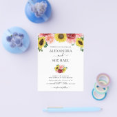 バジェットサンフラワーユーカリプトゥスフォトカントリー結婚式 チラシ (シングル)