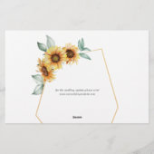 バジェットサンフラワーユーカリ救幾何日付 便箋 (裏面)