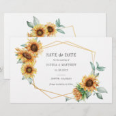 バジェットサンフラワーユーカリ救幾何日付 便箋 (正面/裏面)