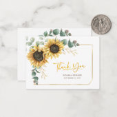 バジェットサンフラワーユーカリ結婚の感謝の気持ち ノートカード (正面/裏面インサイチュ)