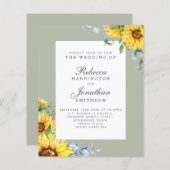 バジェットサンフラワーユーカリ結婚式招待状 (正面/裏面)