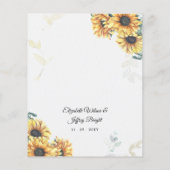 バジェットサンフラワーユーカリ結婚式招待状 (裏面)