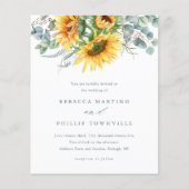 バジェットサンフラワーユーカリ結婚式招待状 (正面)