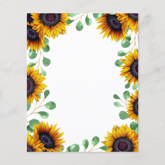 バジェットサンフラワーユーカリ結婚式招待状 (裏面)