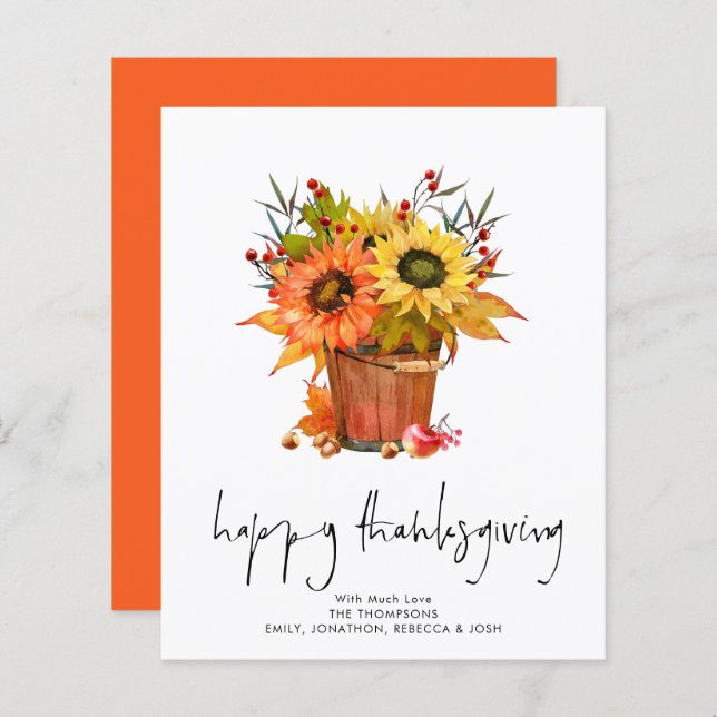 バジェットサンフラワーレッドベリーハッピー感謝祭 (正面/裏面)