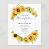 バジェットサンフラワー秋ブライダルシャワー招待状 (正面)
