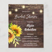 バジェットサンフラワー、ウッド、ストリングライトブライダル (正面)