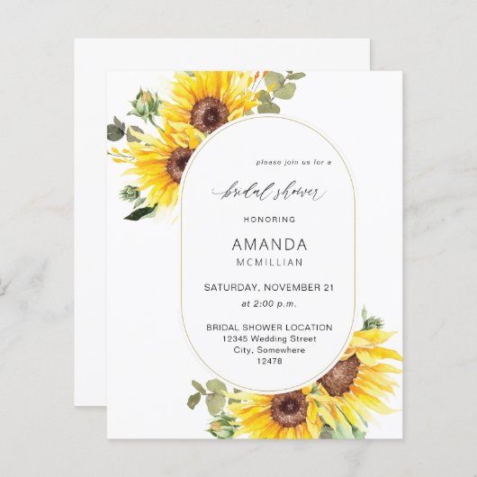 バジェットサンフラワー&ユーカリフローラブライダルシャワー (正面/裏面)