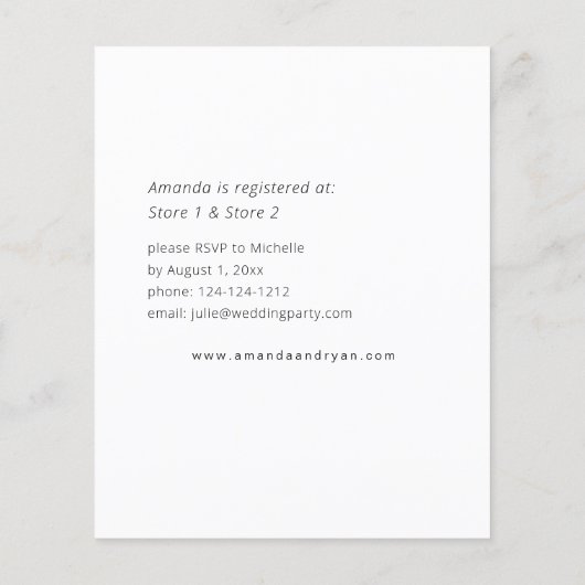 バジェットサンフラワー&ユーカリフローラブライダルシャワー チラシ (裏面)