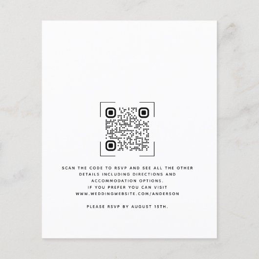 バジェットサークルフォトQRコード結婚式招待状 (裏面)