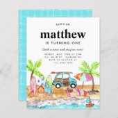 バジェットサーフズアップボードビーチウェーブサーフィン誕生日 (正面/裏面)