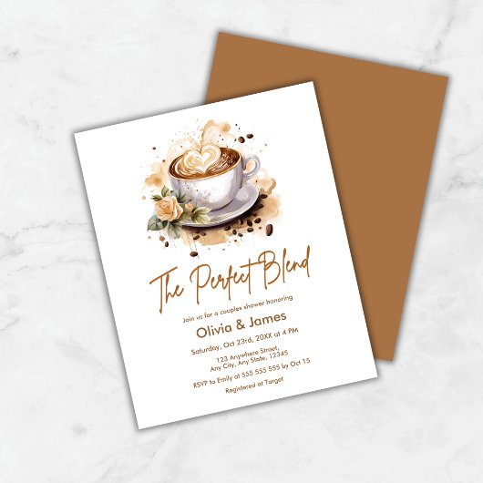 バジェットザパーフェクトブレンドカップルシャワー招待状
