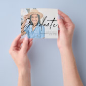 バジェットシックなスクリプトH写真卒業パーティーホワイト チラシ (手)