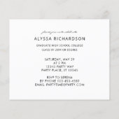 バジェットシックなスクリプトH写真卒業パーティーホワイト チラシ (裏面)