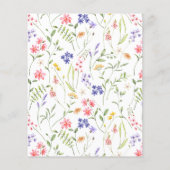 バジェットシックなワイルドフラワーウォーターカラー大人誕生日 (裏面)