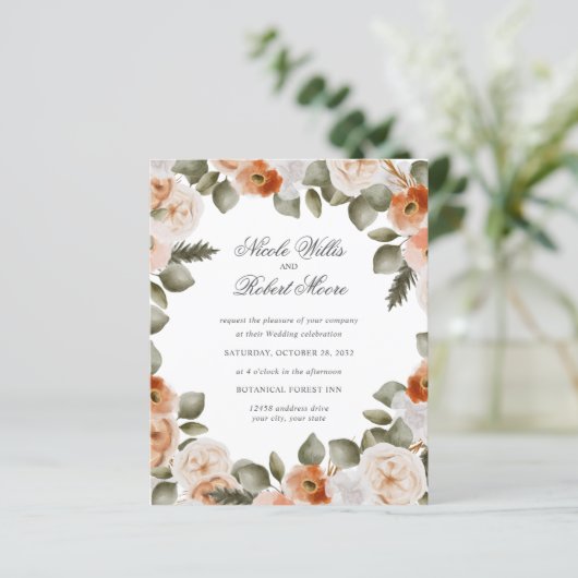 バジェットシックオレンジアイボリーセージグリーン結婚フローラ (スタンド正面)