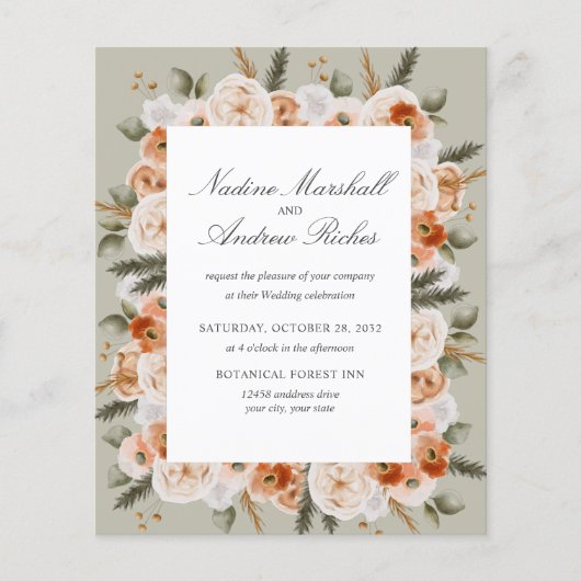 バジェットシックオレンジアイボリーセージ緑結婚枠 (正面)