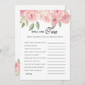 バジェットシックコーラルフローラブライダルシャワーゲーム 招待状 (正面/裏面)