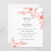 バジェットシックコーラルマグノリアフラワーブランチ結婚ズ (正面/裏面)