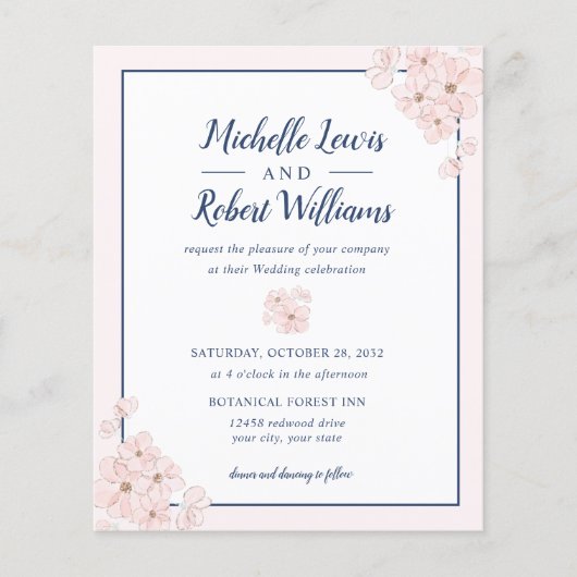 バジェットシックピンクグリッターネイビーブルーフローラズ (正面)