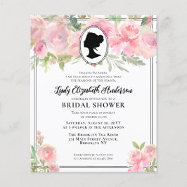 バジェットシックピンク花模様ブリジガートンブライダルシャワー